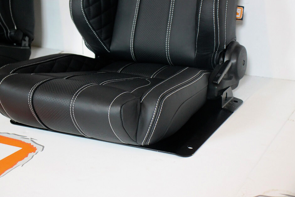 Leather Corbeau Rear Forward Facing Seats Fits Land Rover Defender 90/ ...